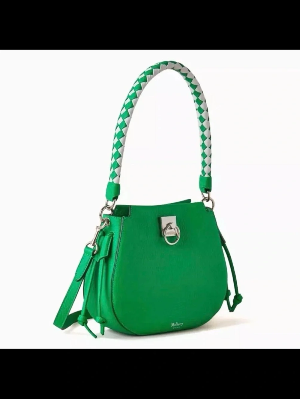 Mulberry Pebbled Leather Shoulder Bag in Emerald Green